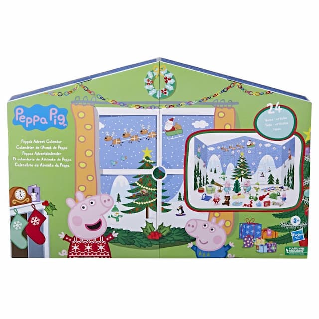 Peppa Pig Holiday Advent Calendar for Kids, 24-Pieces - Includes Family Character Figures & Accessories from The World of Peppa Pig